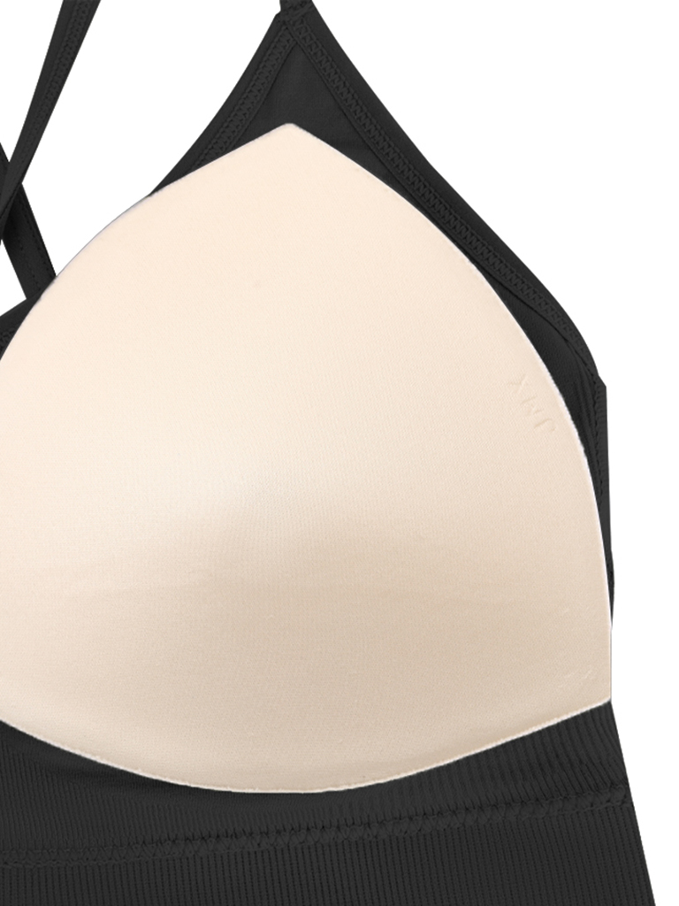 AKAMC Women's Removable Padded Sports Bras 3-Pack - Medium Support, Wire-Free, Criss-Cross Back For Yoga & Workout