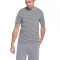 Light flower gray and white horizontal stripe short