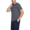 Navy blue and white horizontal stripes
