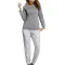 Top: dark grey, pants: light grey base