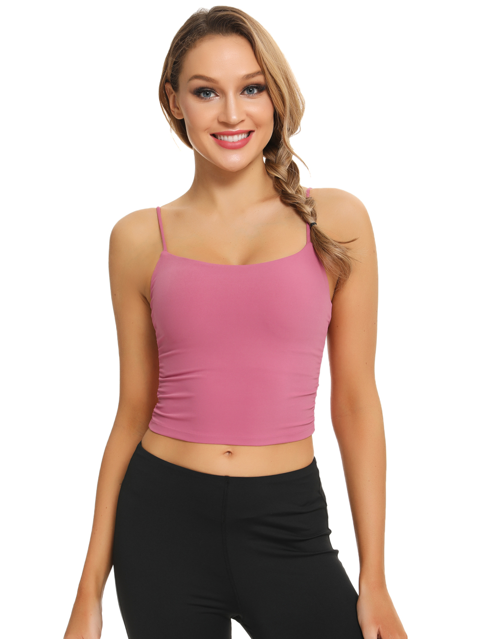 Side Pleated Yoga Vest With Coaster