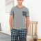 Light Grey + Green White Grey Plaid