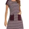 Wine red and white horizontal stripes