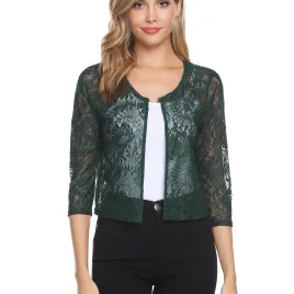 Green Lace Cardigan