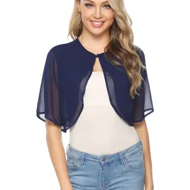 Navy Chiffon Cardigan