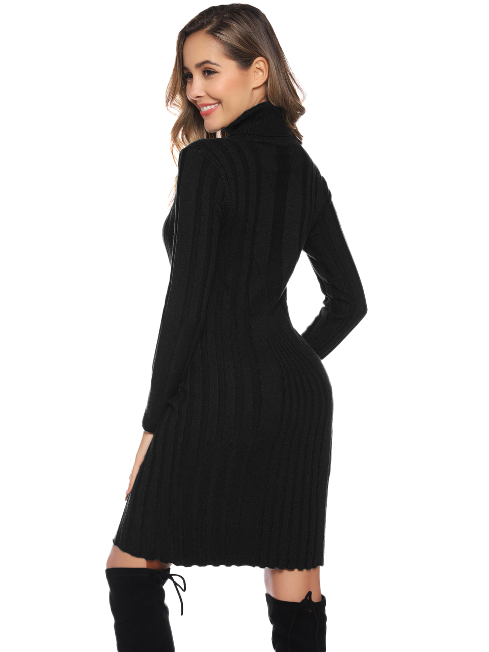 Casual/  Comfortable And Warm Ladies Turtleneck Sweater Dress