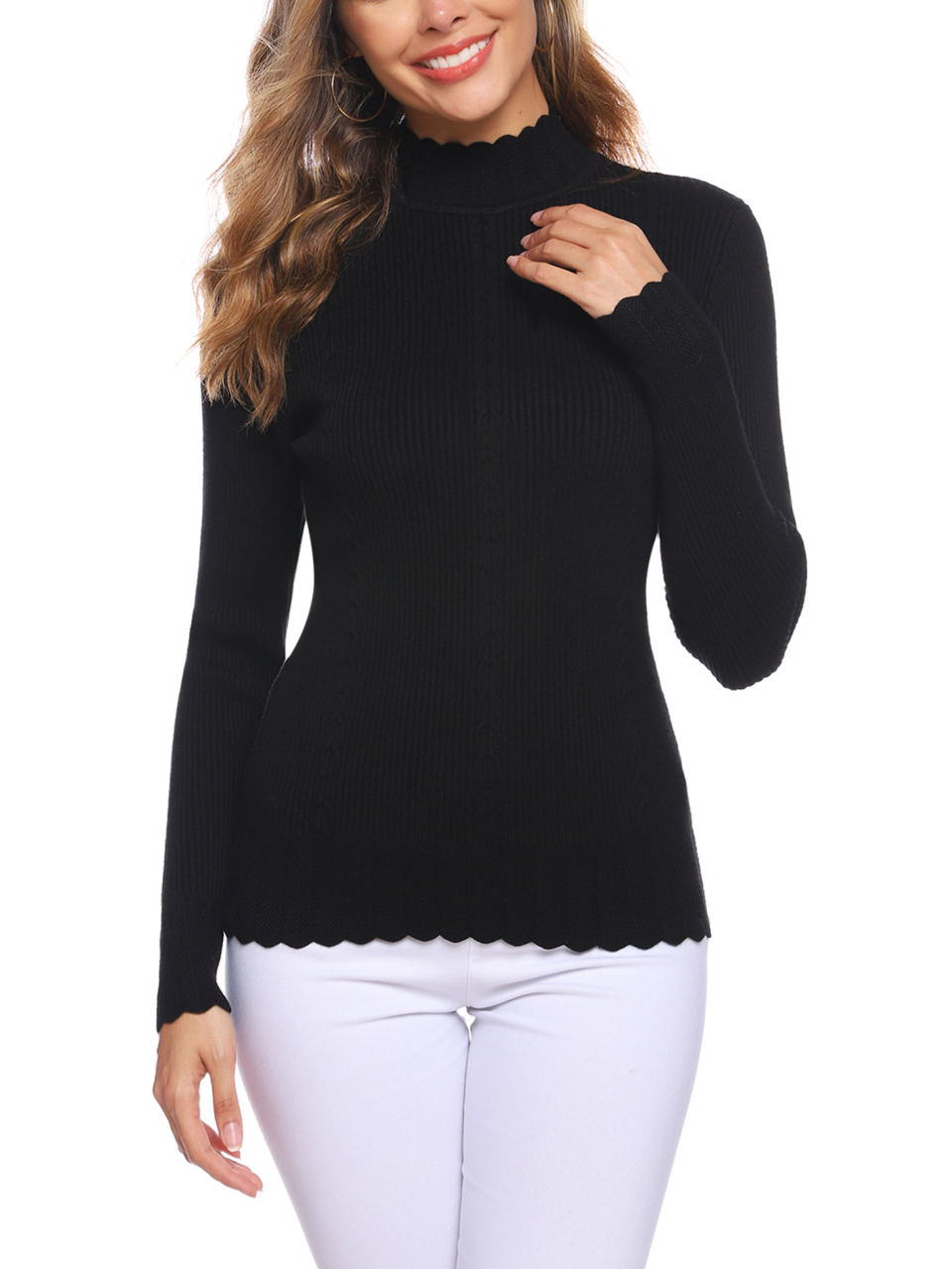 Women's Slim Fit Pullover Long Sleeve Sweater
