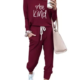 Letter Print - Burgundy