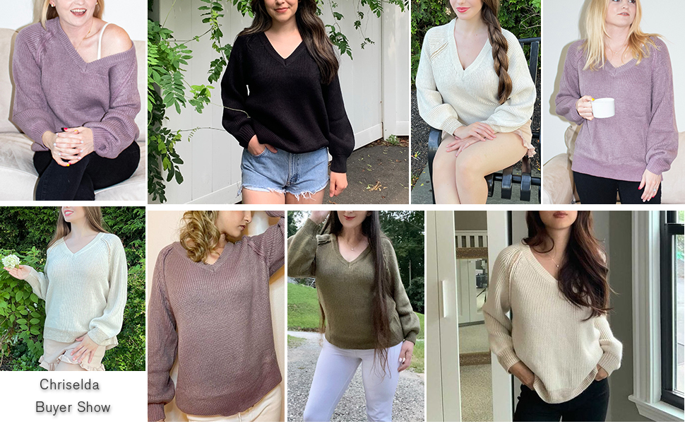 Women's  Fashion Casual Two Tone Pullover Sweater
