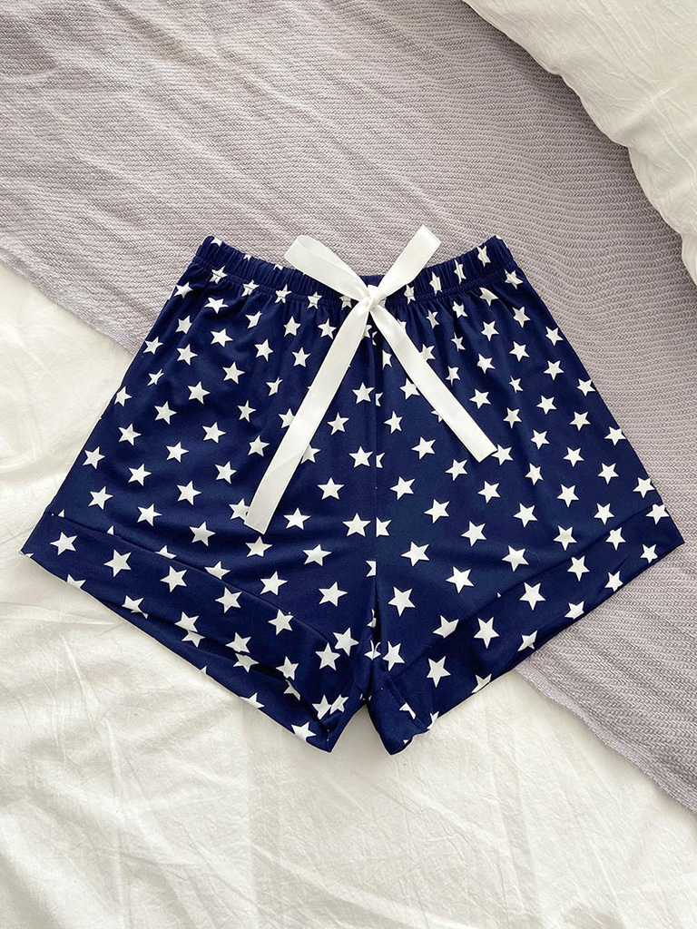 Women's Knitted Casual Comfort Star Short Pajama Pants