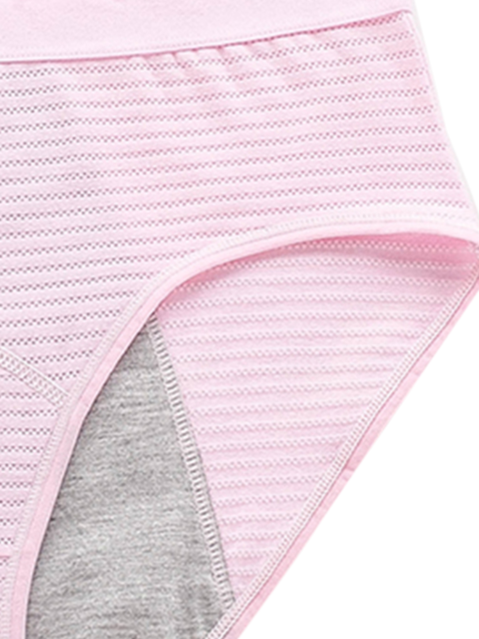 Women's Striped Print Breathable Moisture Absorbent Period Panties