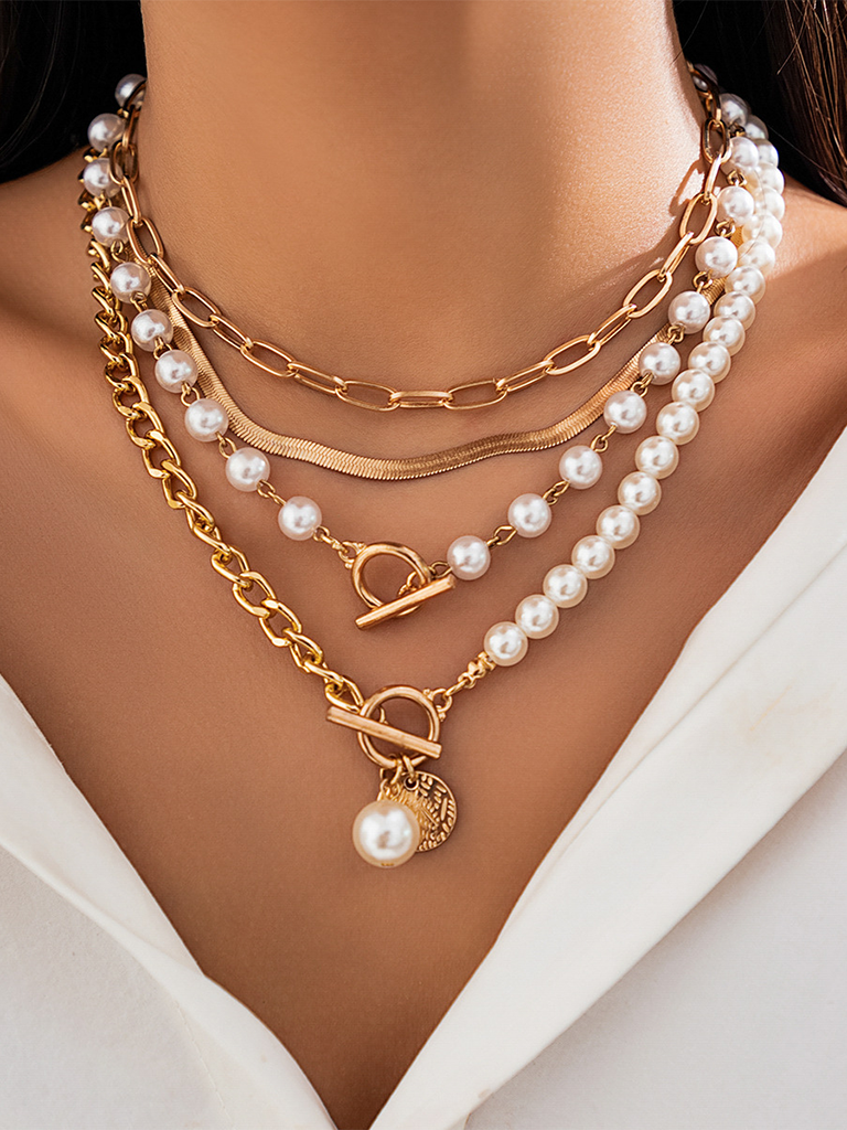 Baroque shaped pearl necklace creative irregular chain clavicle necklace