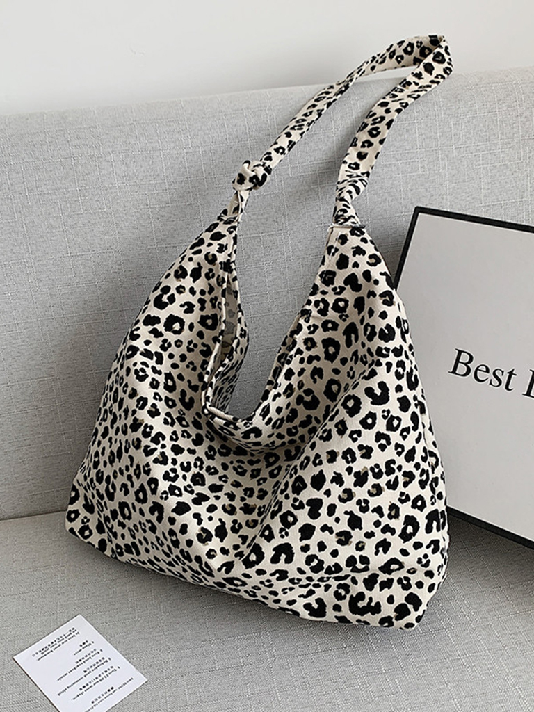 New leopard print shoulder bag canvas shopping bag