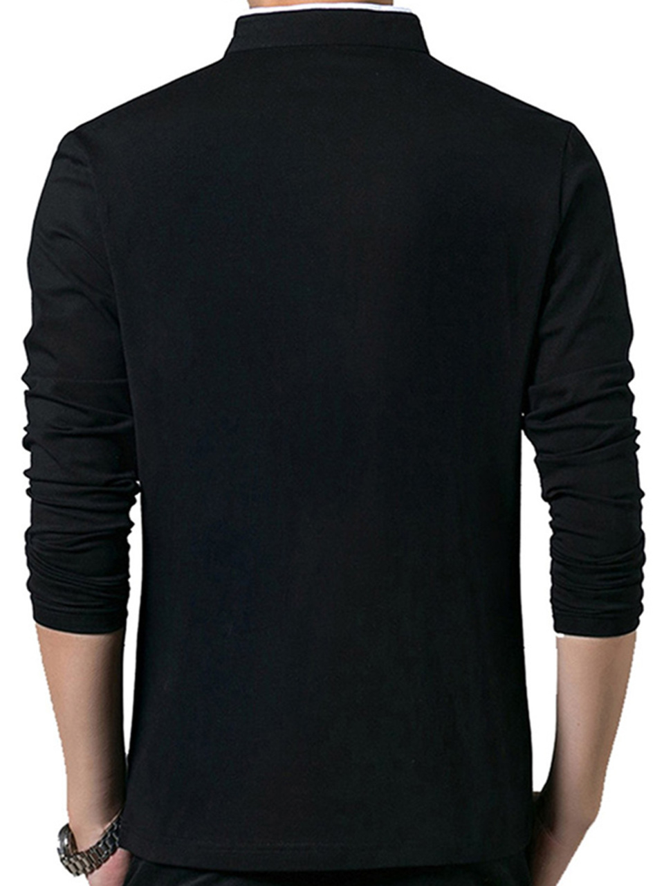 Solid Long Sleeve Large Men's T-Shirt