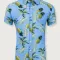Tropical plant print on blue background