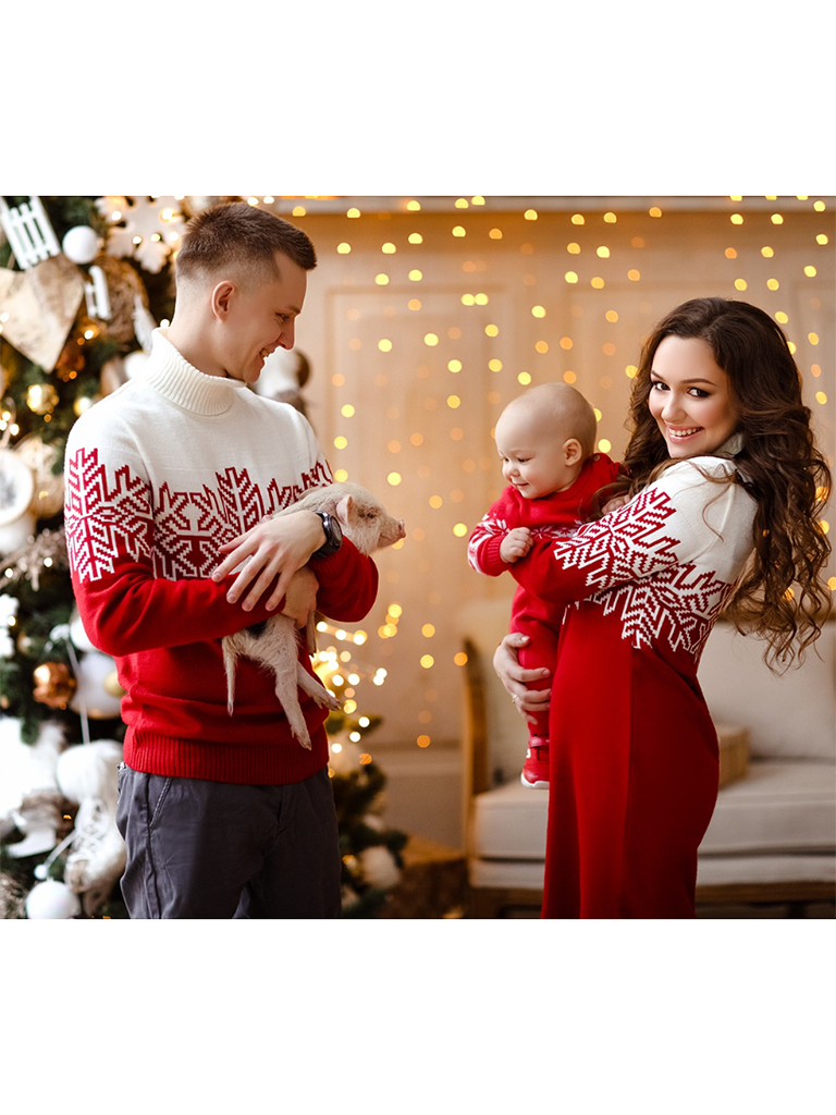 Christmas Parenting Men's Women's Children's Jacquard Sweater