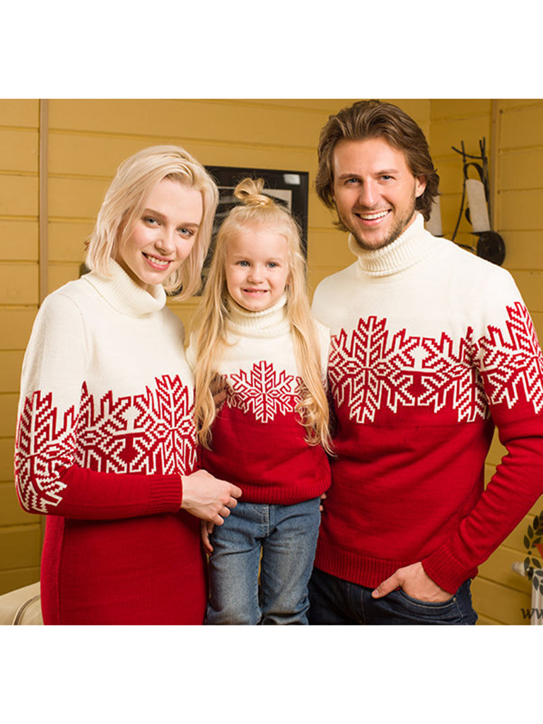 Christmas Parenting Men's Women's Children's Jacquard Sweater