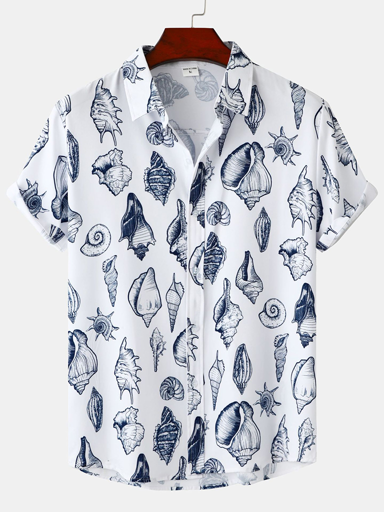 Men's Hawaiian Print Short Sleeve Shirt
