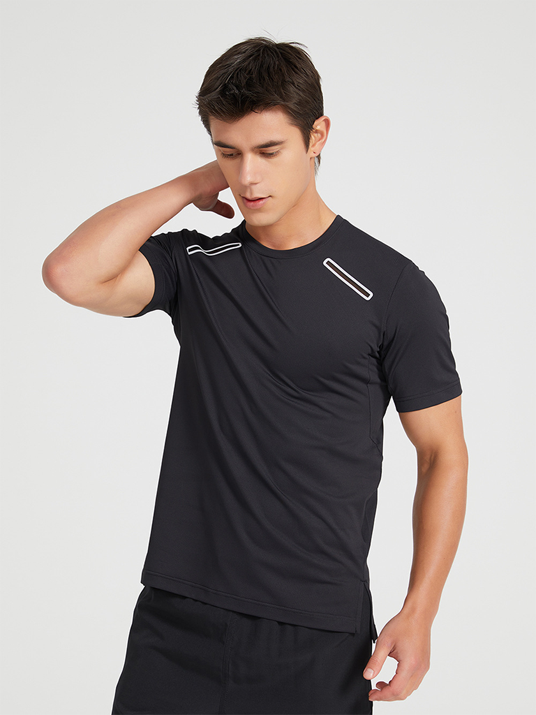 Men's sports outdoor fitness breathable stretch short-sleeved T-shirt