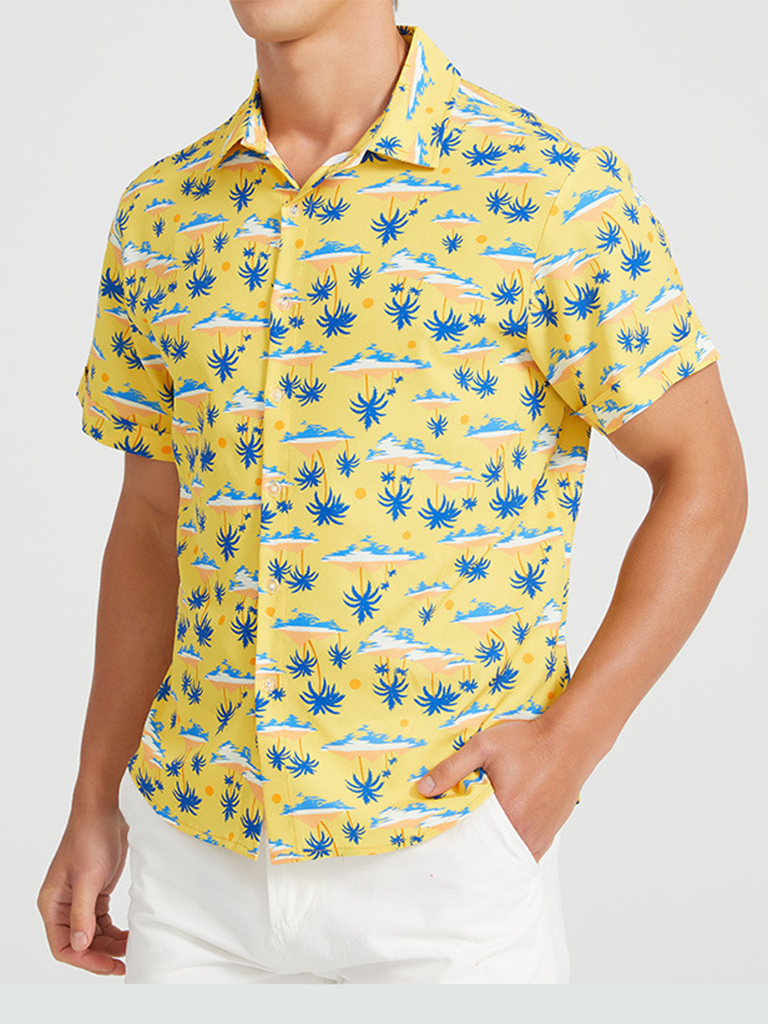 Men's Beach Shirt Hawaiian Vacation Print Short Sleeve Shirt