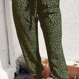 Leopard print on green