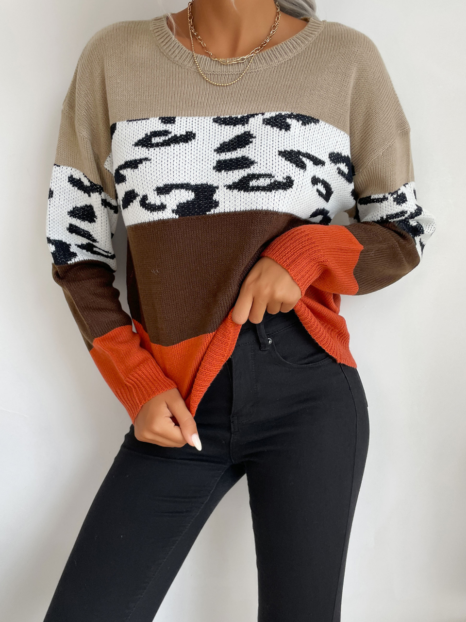 Women's casual fashion trend pullover women's sweater