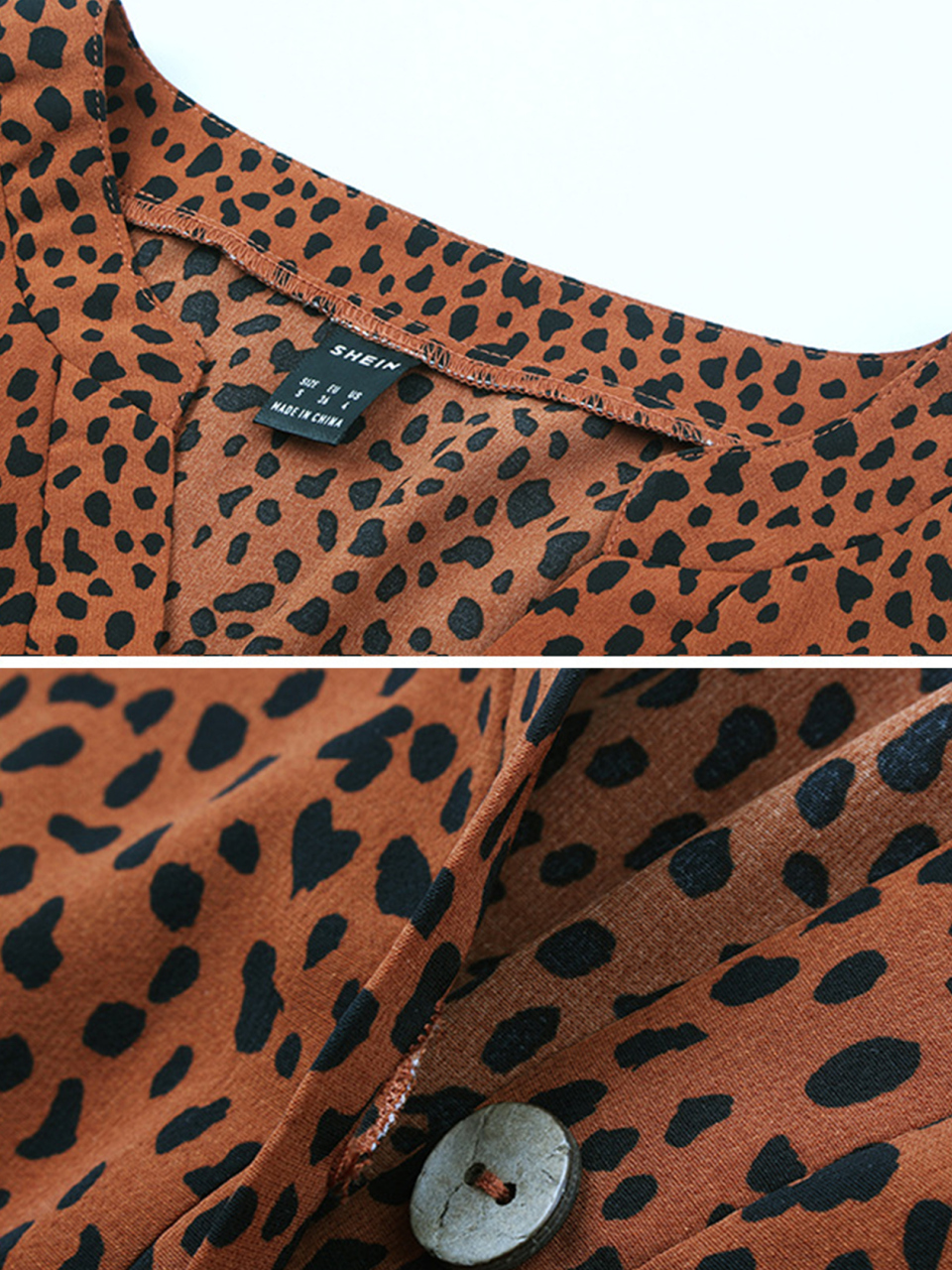 Women's Fashion Leopard Print V-Neck Dress
