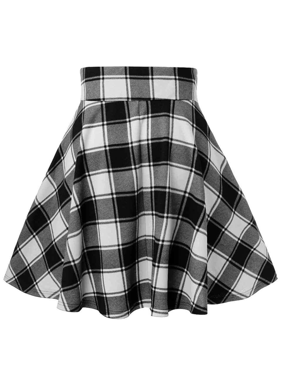 Ladies Casual Fashion A-Type Plaid Print Skirt