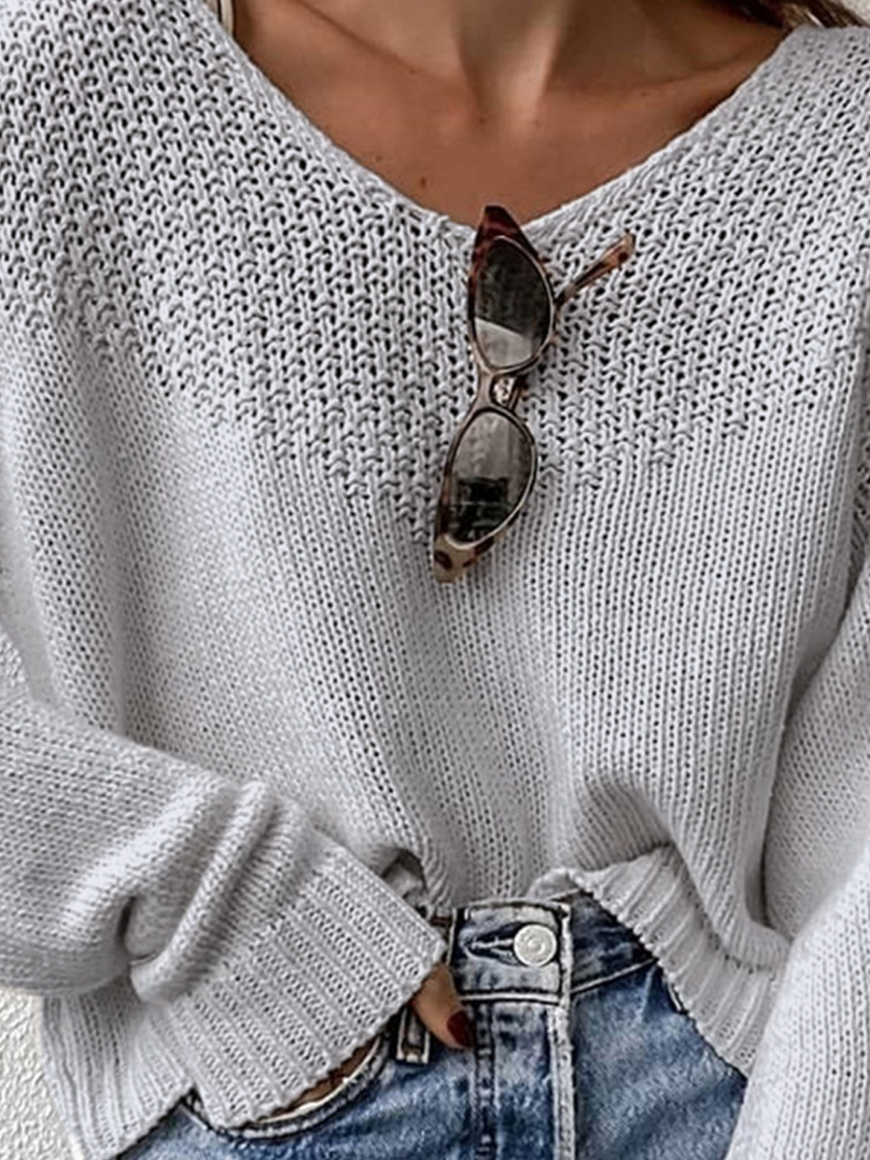 Women's Loose  Large Drop  Shoulder Sweater