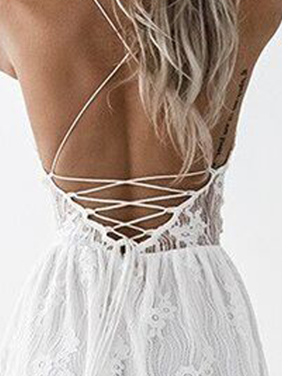 Lace-Paneled Suspender Strapless Dress