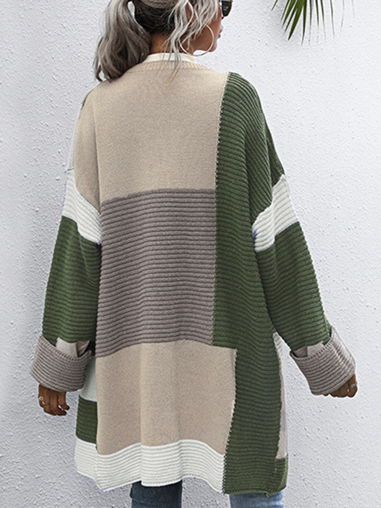 Lazy style thickened autumn and winter long knitted cardigan sweater coat women