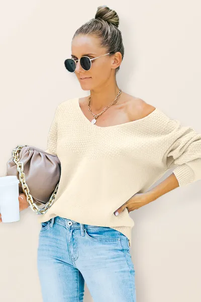 Autumn and winter European and American women's new V-neck long sleeved sweater women