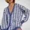 Blue houndstooth