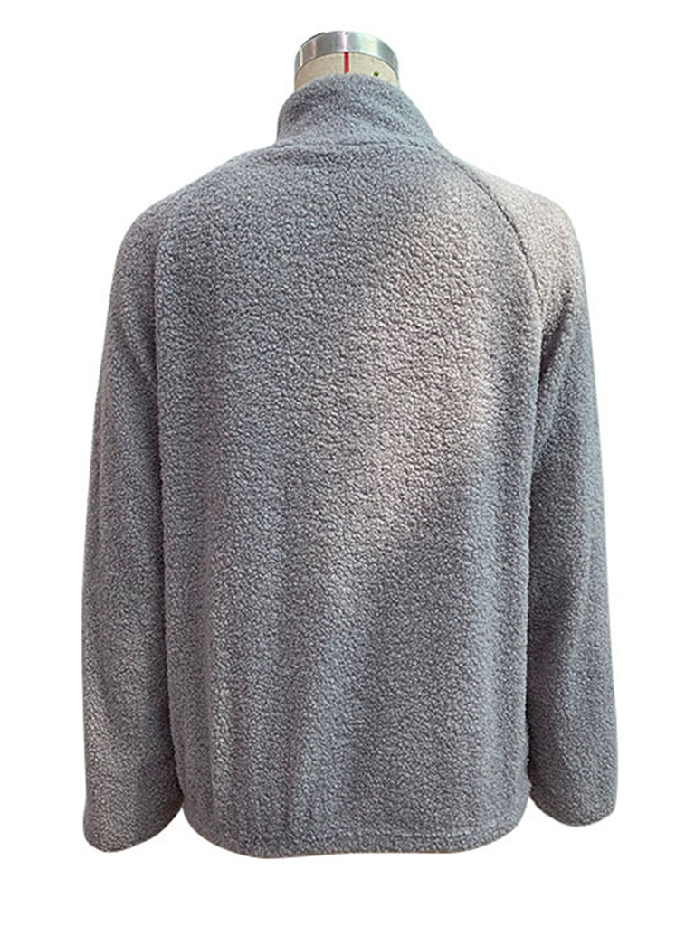 Women's new color-blocking long-sleeved half-high collar fleece sweatshirt