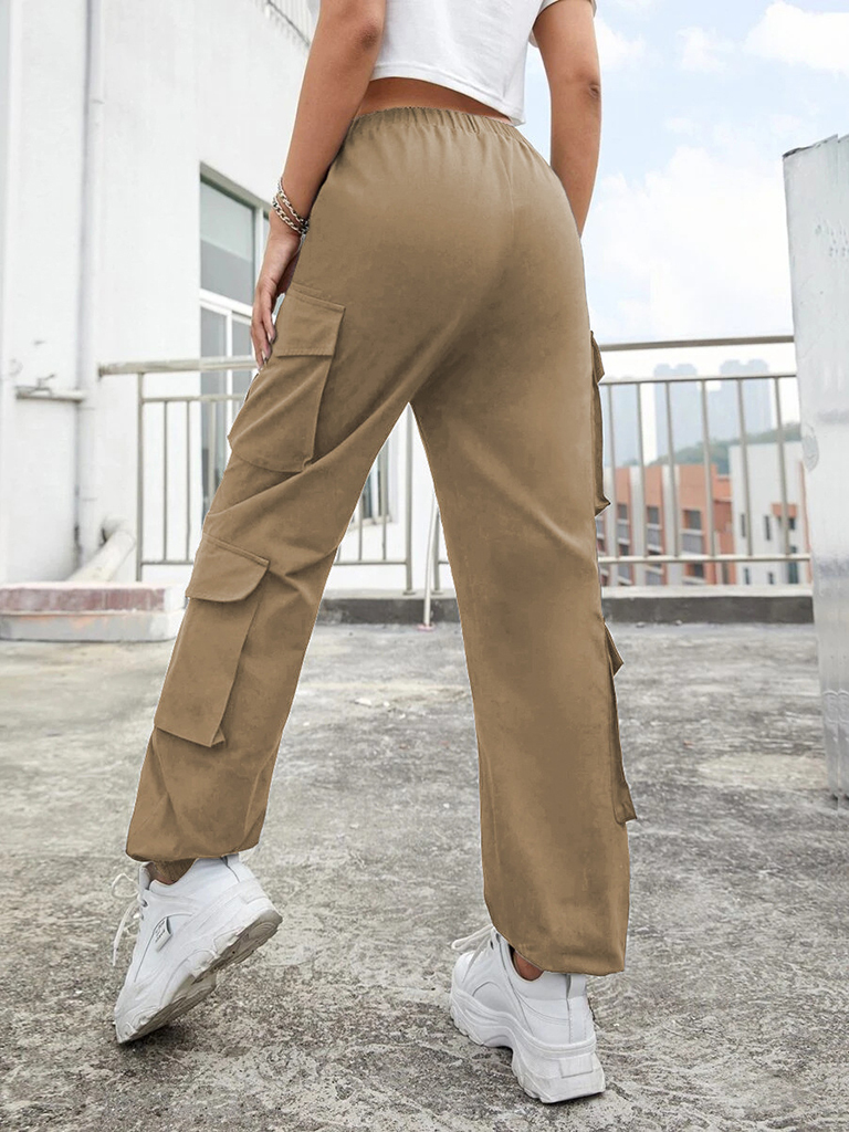 Women's streetwear loose-fit straight-leg cargo pants
