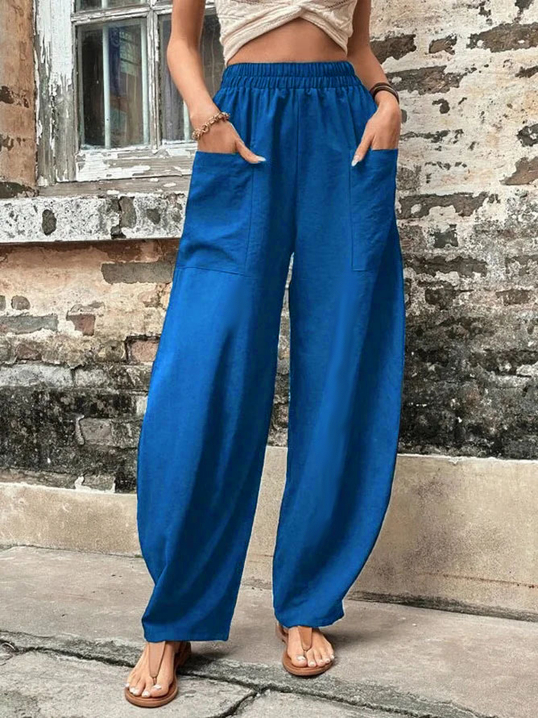 Women Solid Bell Bottom Trousers - The Little Connection