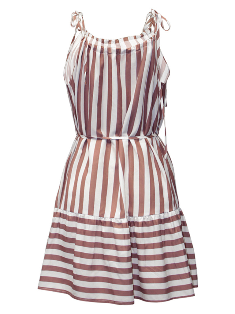 Women's Woven Stripe Sling Casual Dress