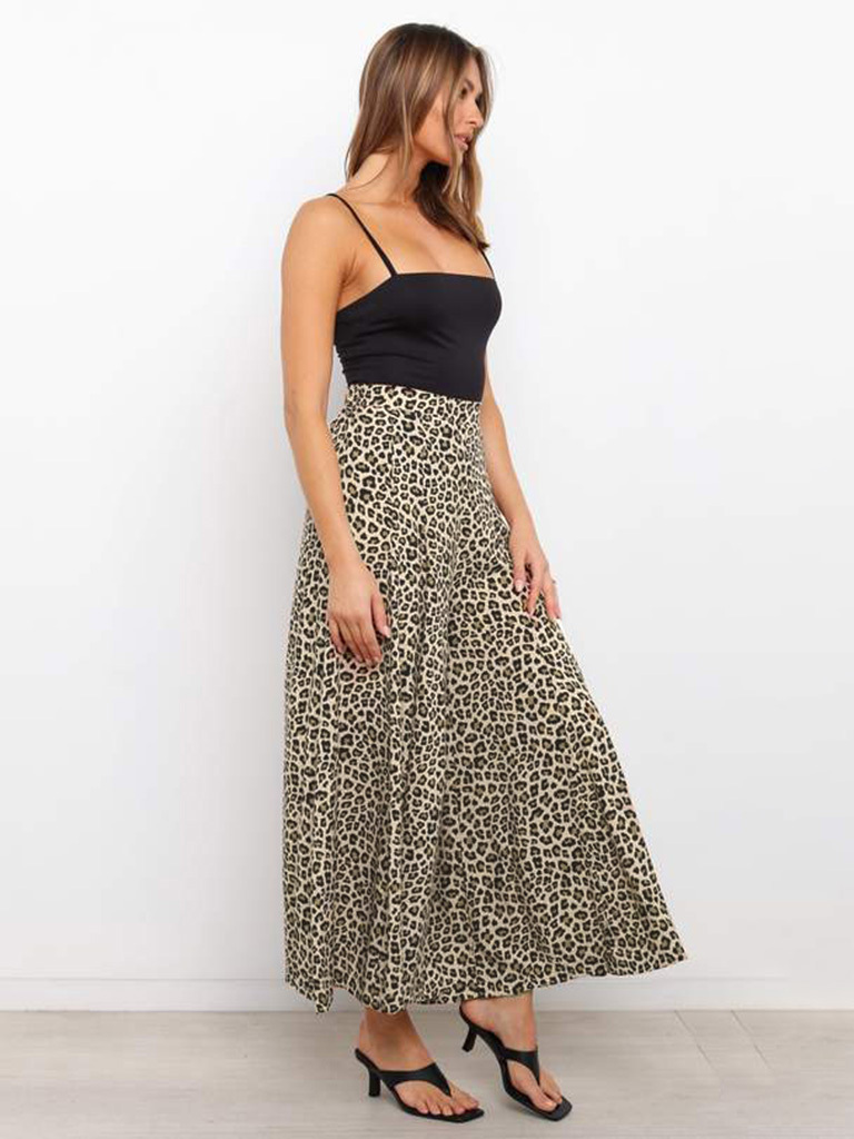 Women's casual fashion loose leopard print wide-leg pants