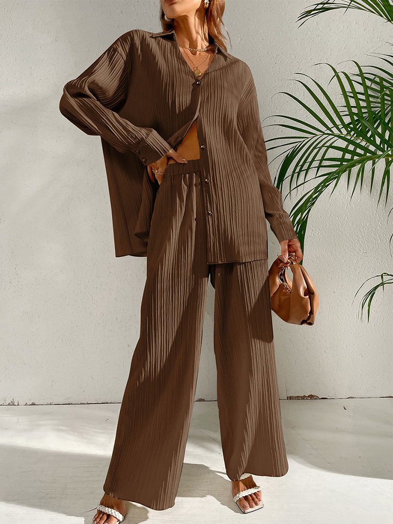 Women Lapel Collar Loose Cardigan Casual Long Sleeve Fashion Suit