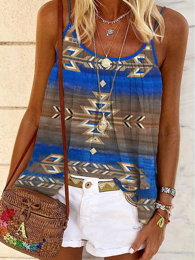 Women's Knit Casual Ethnic Aztec Camisole
