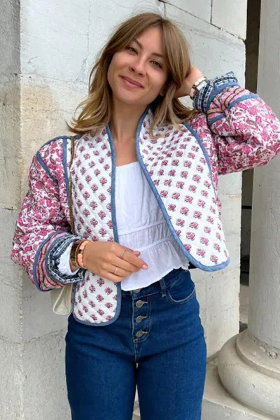 women's autumn printed reversible cotton coat