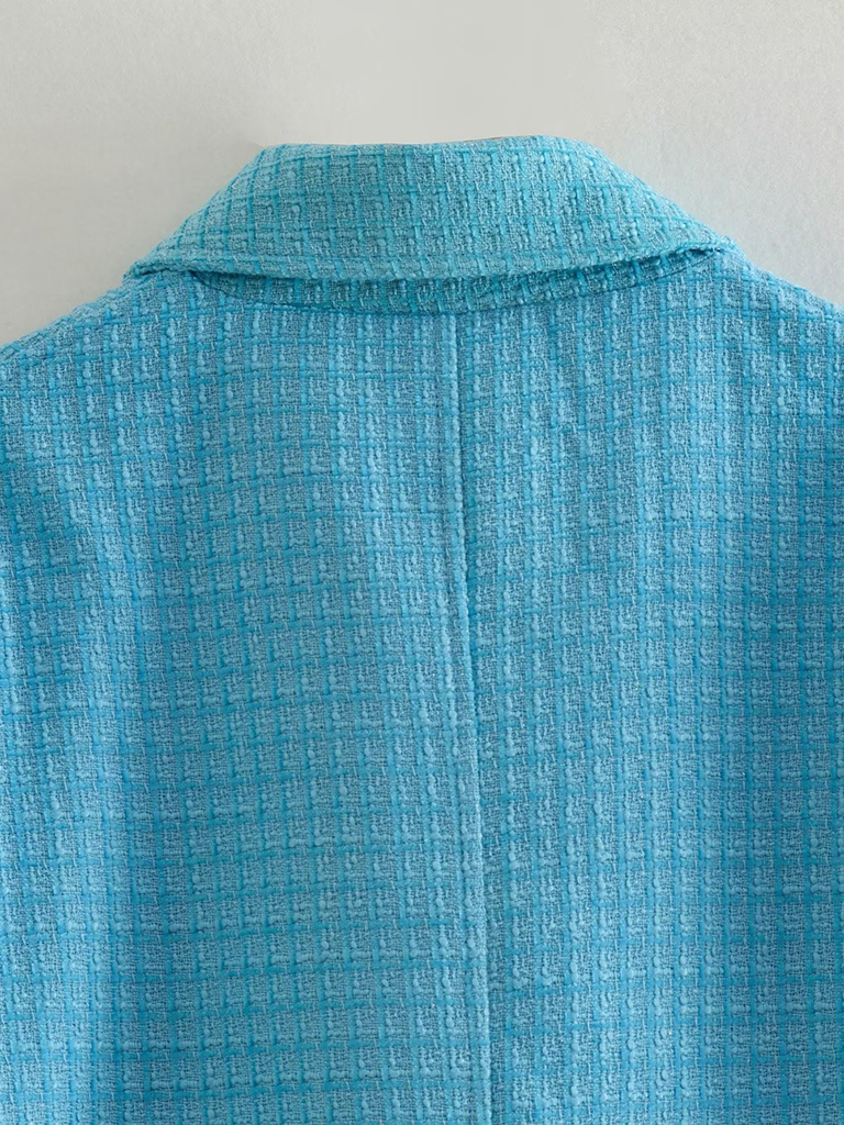 women's lapel zipper plaid baseball jacket