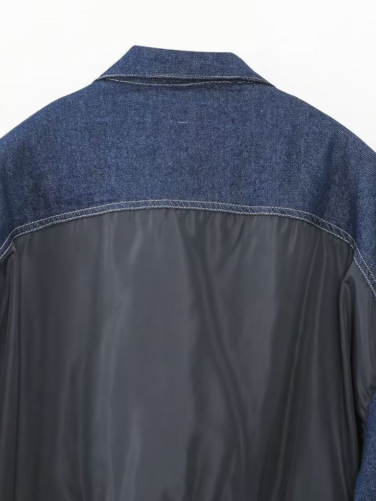 New women's casual patchwork denim bomber jacket
