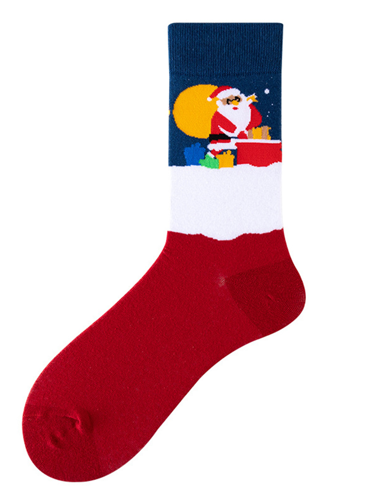 New mid-calf socks with Christmas fun patterns (a variety of colors to choose from)