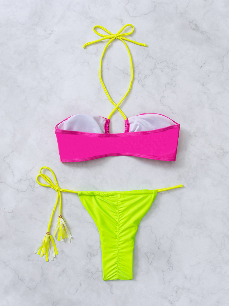 Women's new patchwork bikini sexy split swimsuit