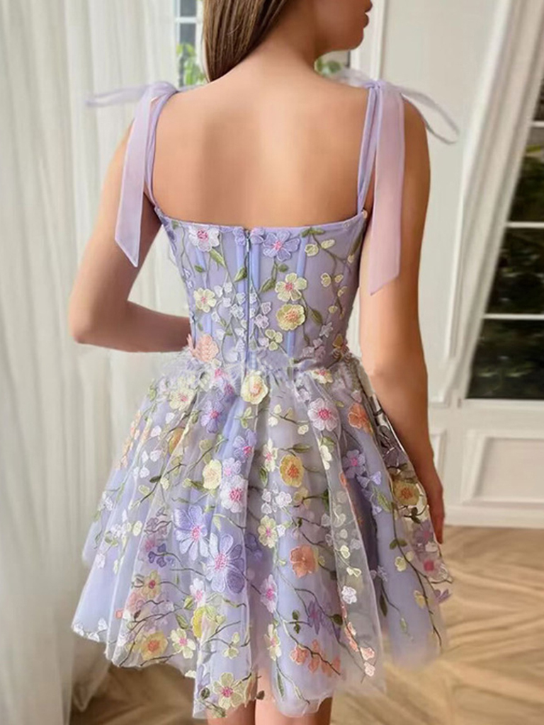 Women's fashion three-dimensional flower embroidery hip-hugging sexy suspender dress