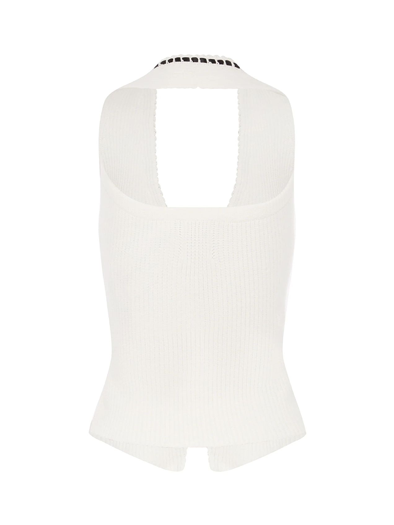 Personalized strappy halter neck knitted vest slim fit short hot girl sexy top