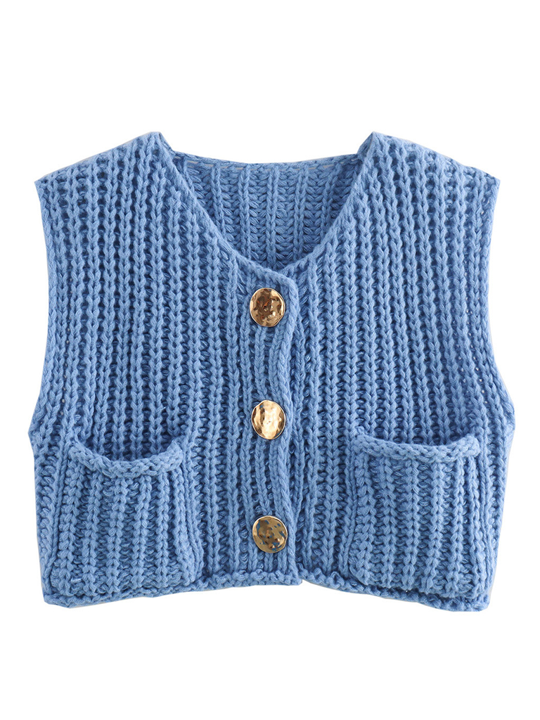 New women's thick needle knitted vest