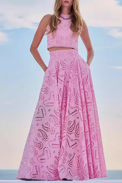 New Sleeveless Long Dress Pocket Suit Casual Vacation Loose Two-piece Set