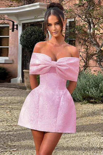 One-shoulder bow sexy backless dress